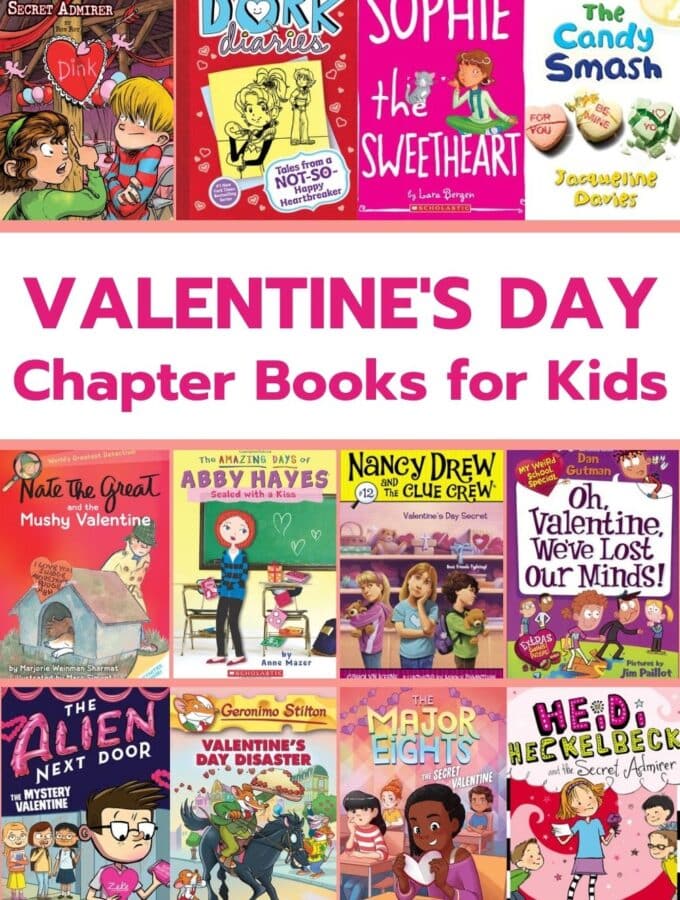 valentine's day chapter books for kids collage of book covers