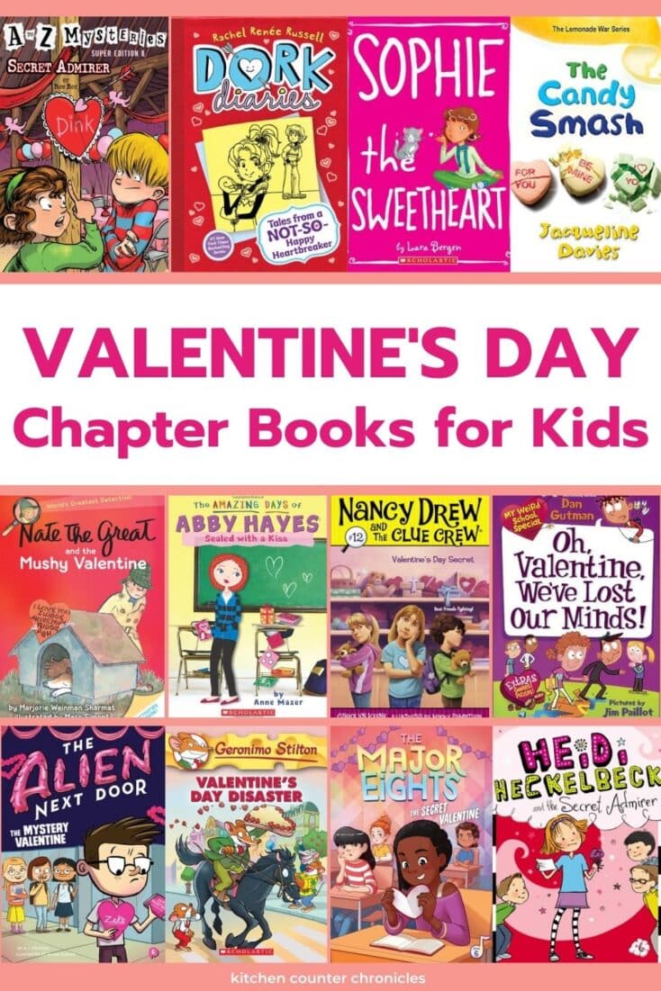 valentine's day chapter books for kids collage of book covers