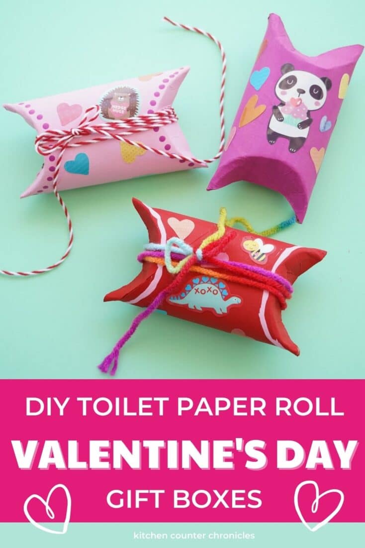 diy toilet paper roll valentines day gift boxes craft with title