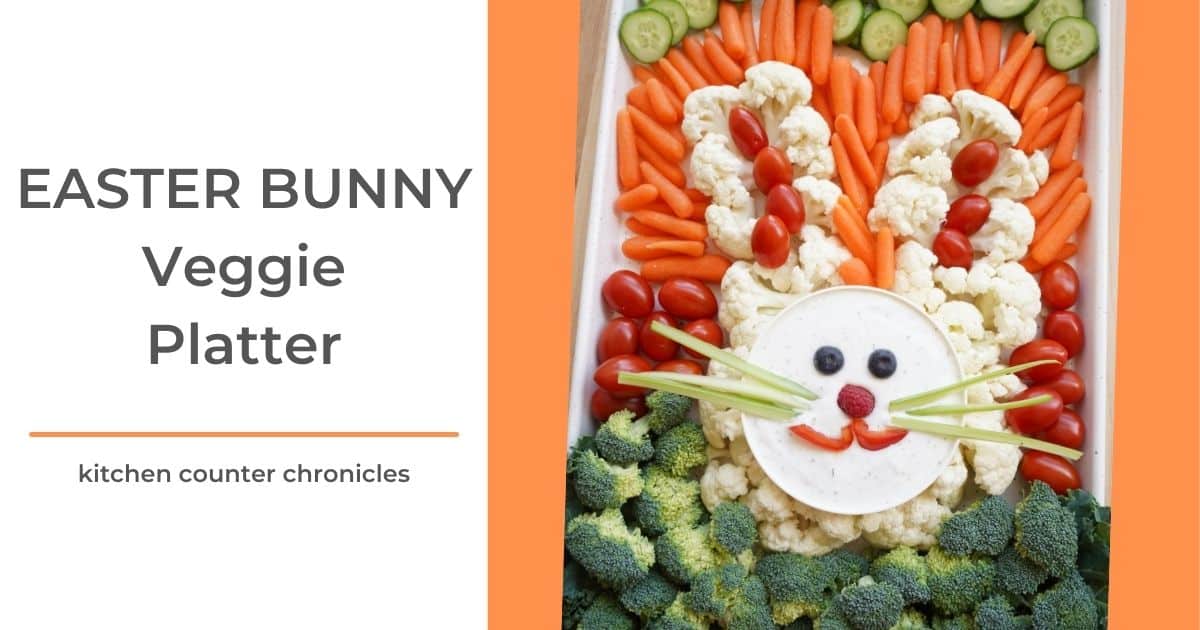 easter bunny veggie tray social image with title