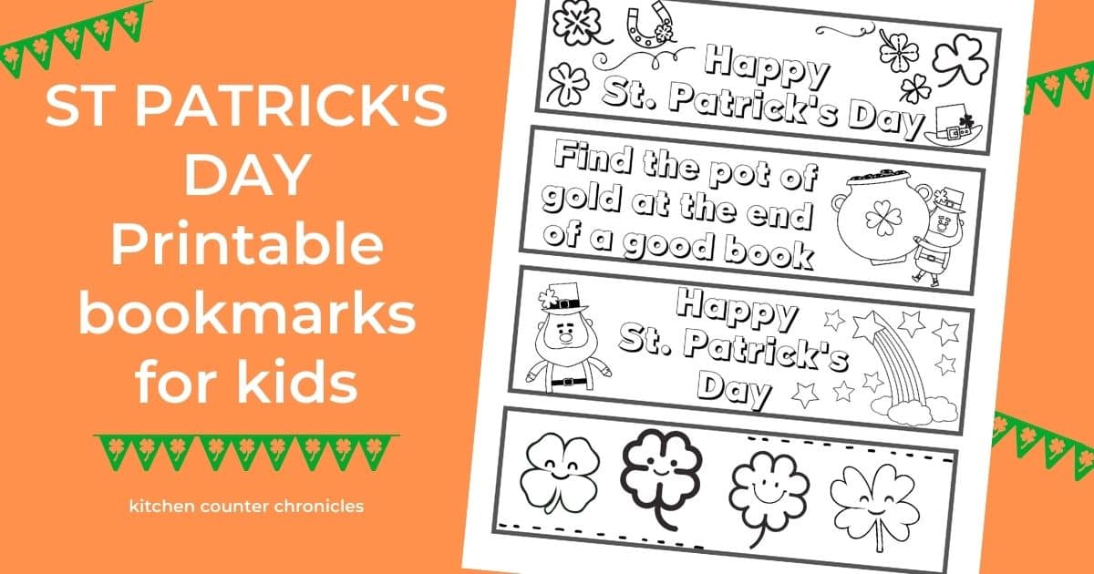 printable st patricks day bookmarks to color