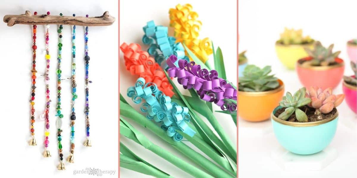spring break crafts for tweens bead wind chime paper hyacinths and succulent pot diy