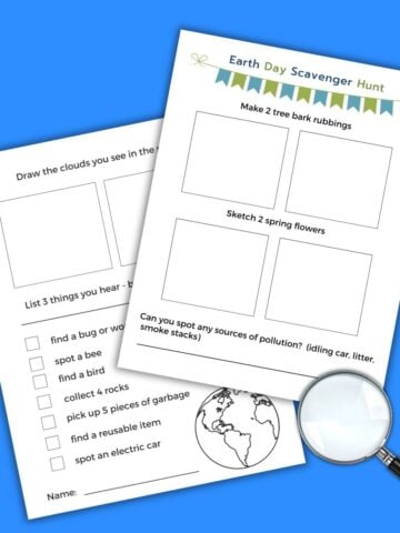 printable earth day scavenger hunt activity for kids to print and explore