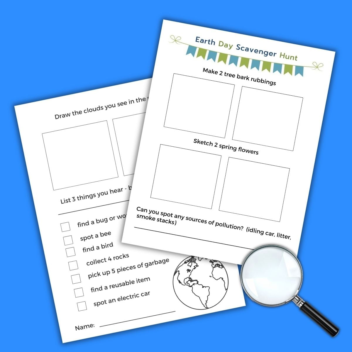 printable earth day scavenger hunt activity for kids to print and explore