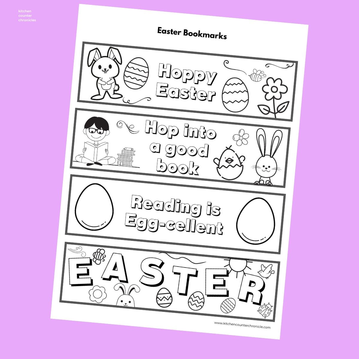 printable easter bookmarks to color for kids