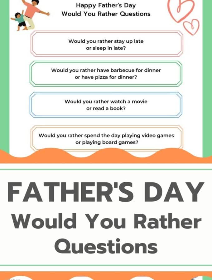 fathers day would you rather fathers day questions printed with title