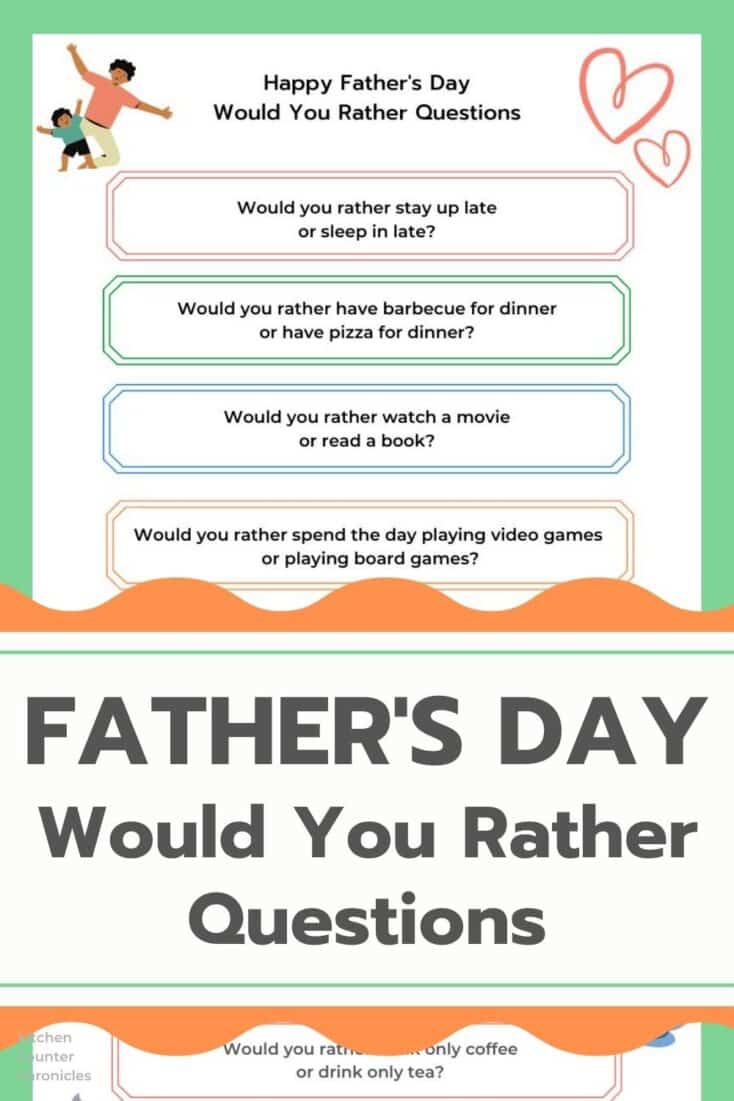 fathers day would you rather fathers day questions printed with title