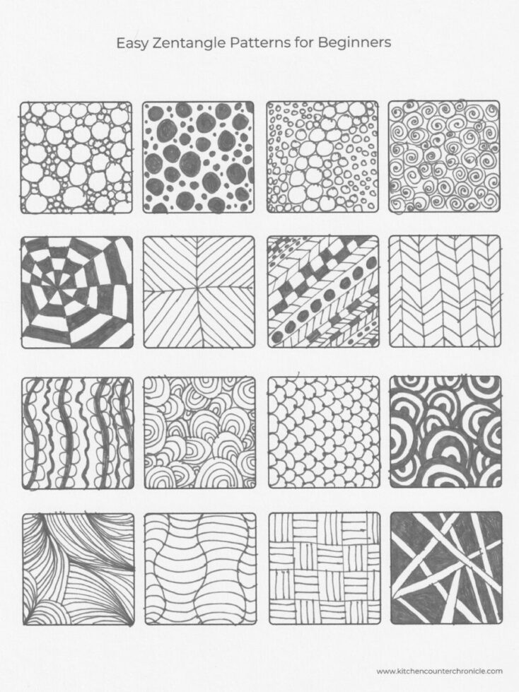 Easy Zentangle Patterns for Beginners and Kids