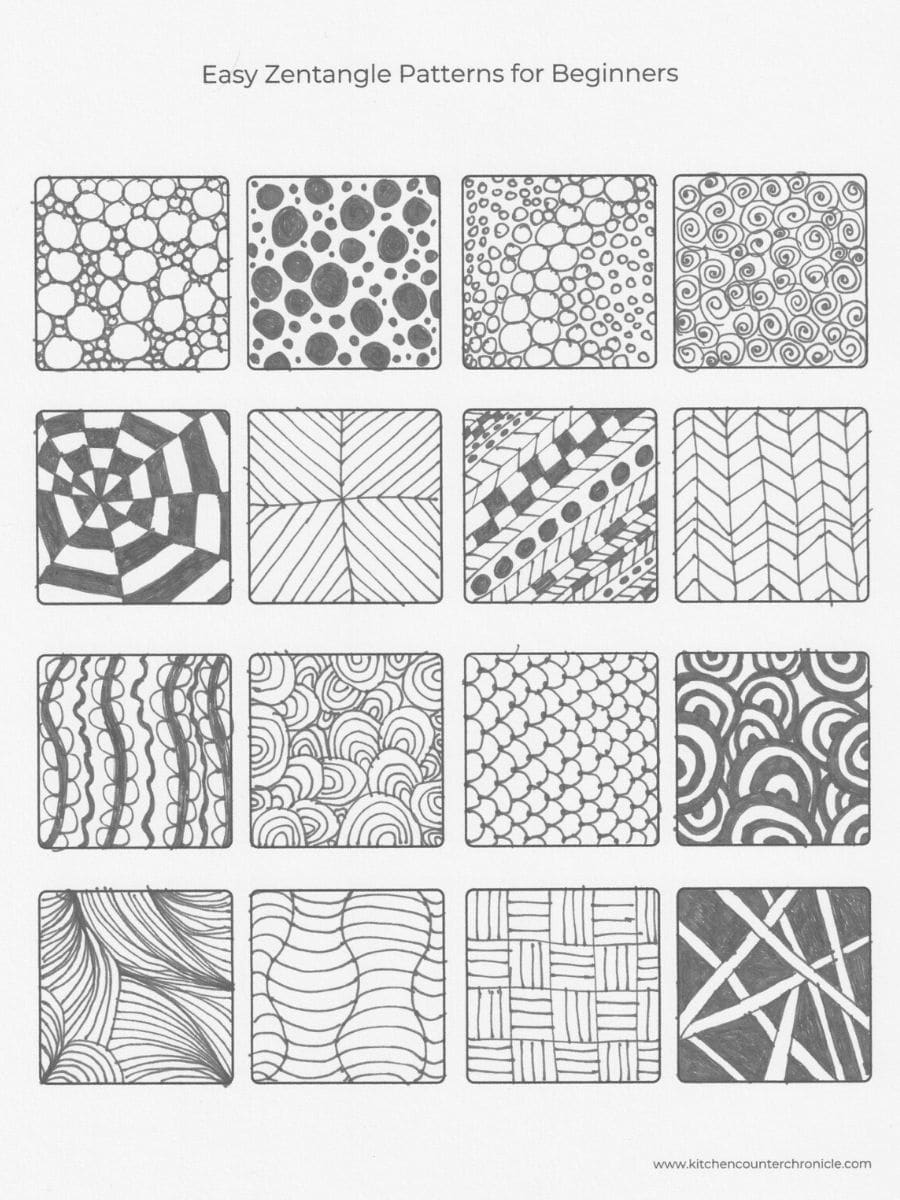 Zentangle Patterns Step By Step Printable