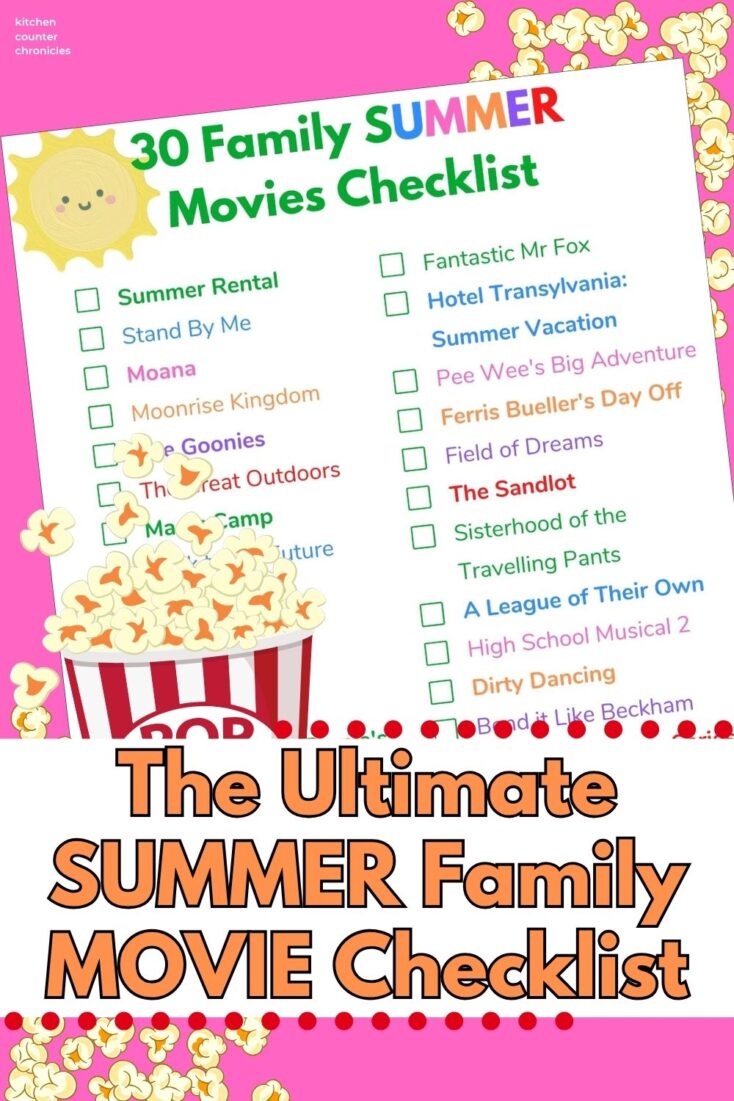 the ultimate printable summer movies for families checklist new pin