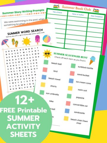 12+ Free Printable SUMMER ACTIVITY WORKSHEETS featured image