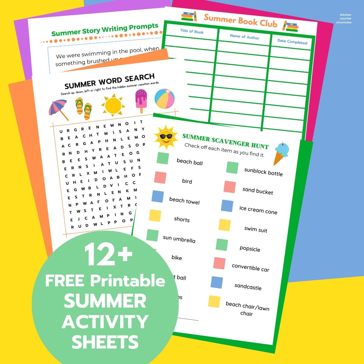 12+ Free Printable SUMMER ACTIVITY WORKSHEETS featured image