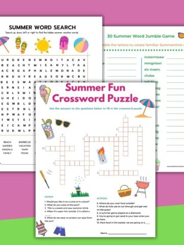 3 printable summer word games for kids new featured image