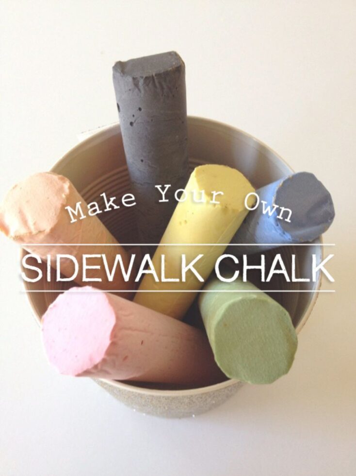 pot of colorful homemade sidewalk chalk