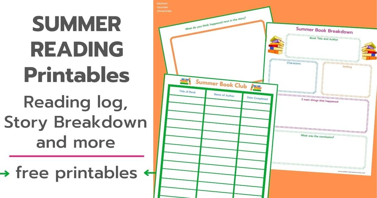 3 summer reading worksheets printables with title