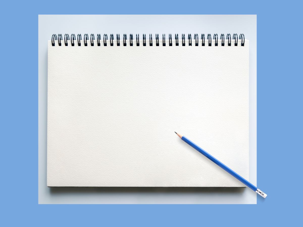 blank sketch book to draw in with pencil
