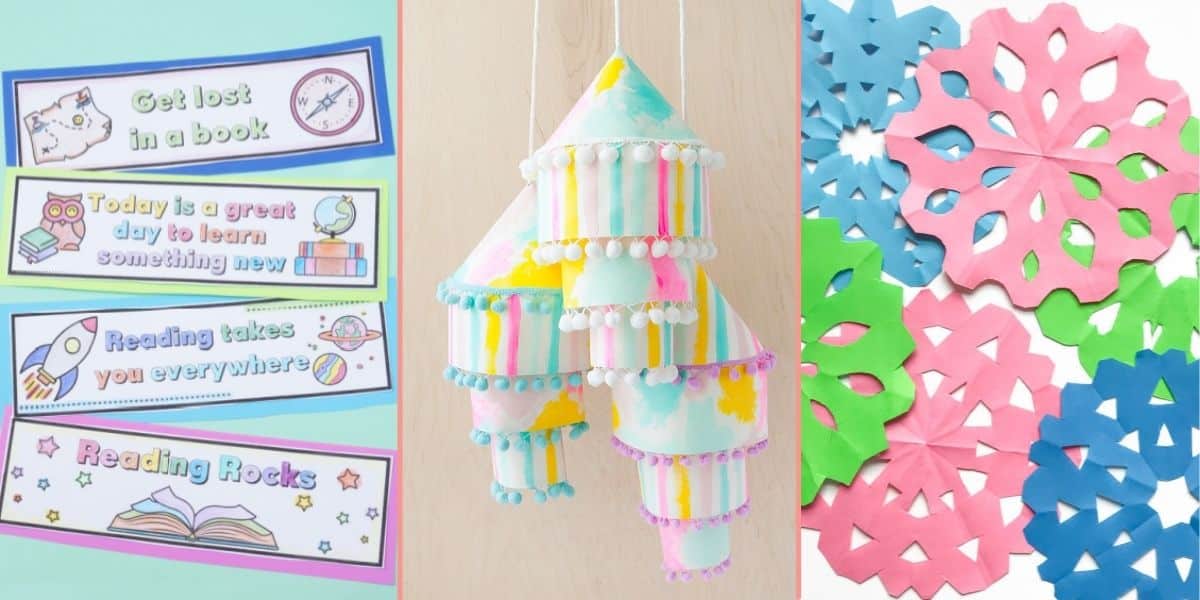 paper craft for older kids paper bookmarks, paper lanterns and paper snowflakes