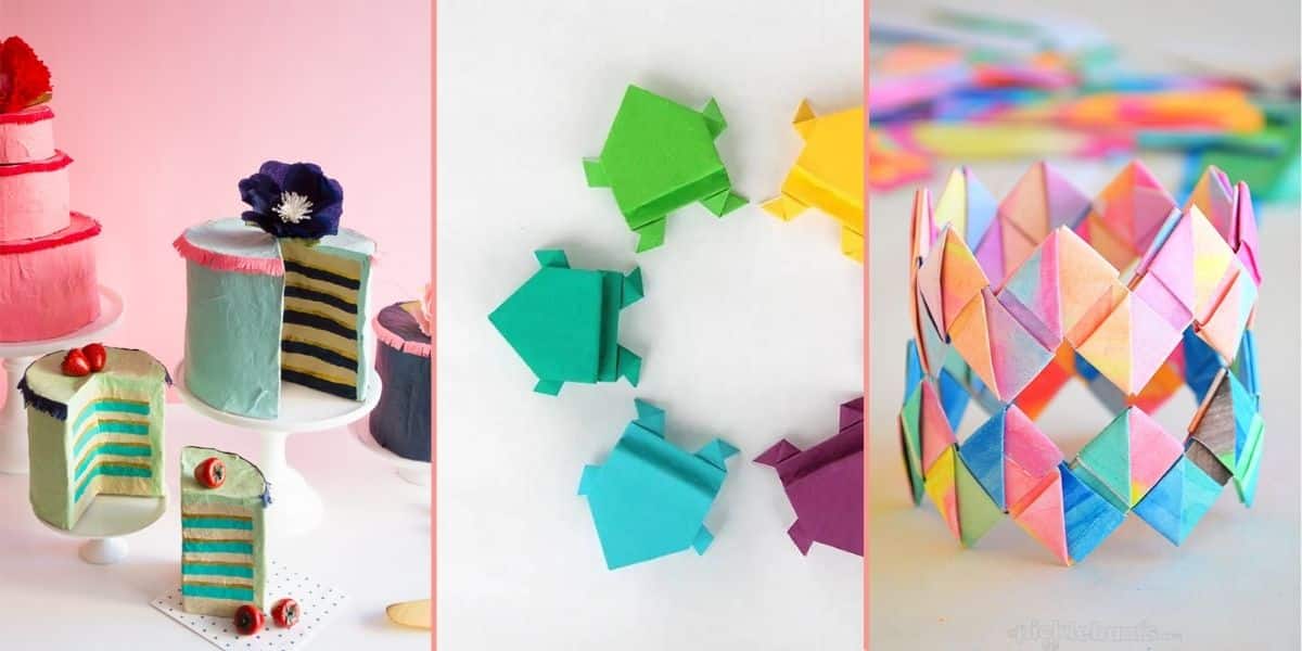 paper crafts for tweens paper cakes, paper frog, paper bracelets