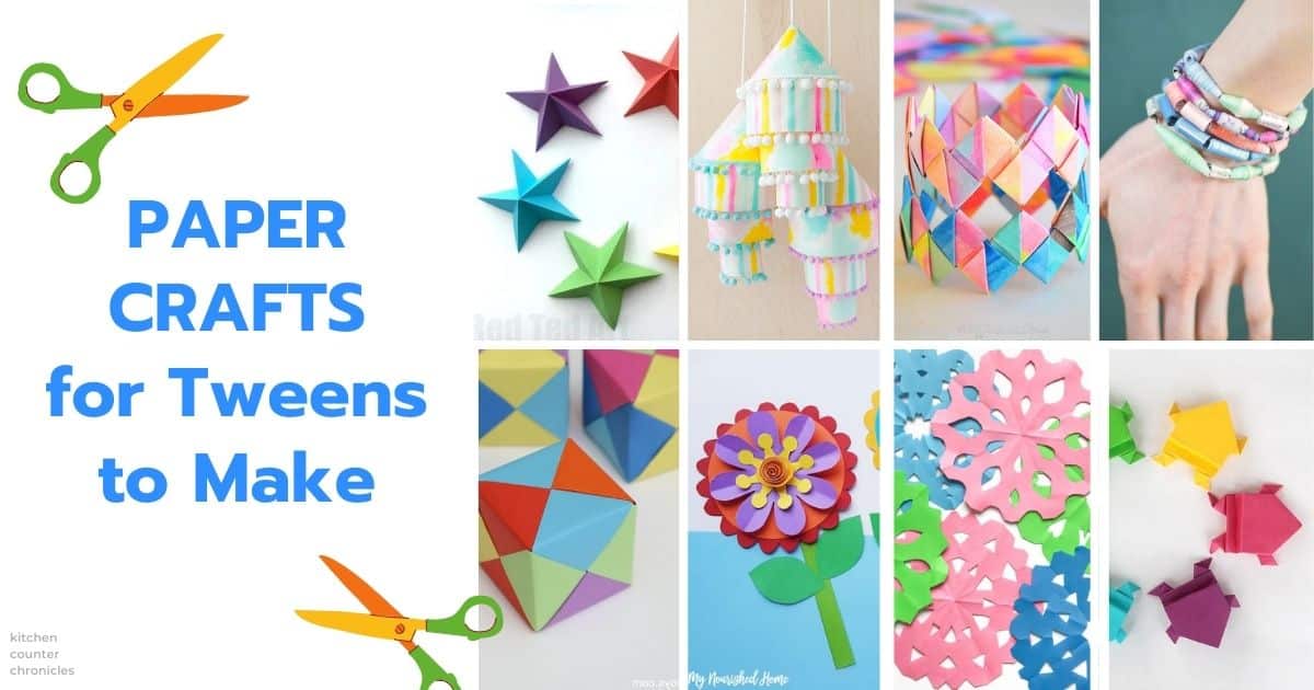 paper crafts for tweens to make collage of craft projects and title for sharing on social media