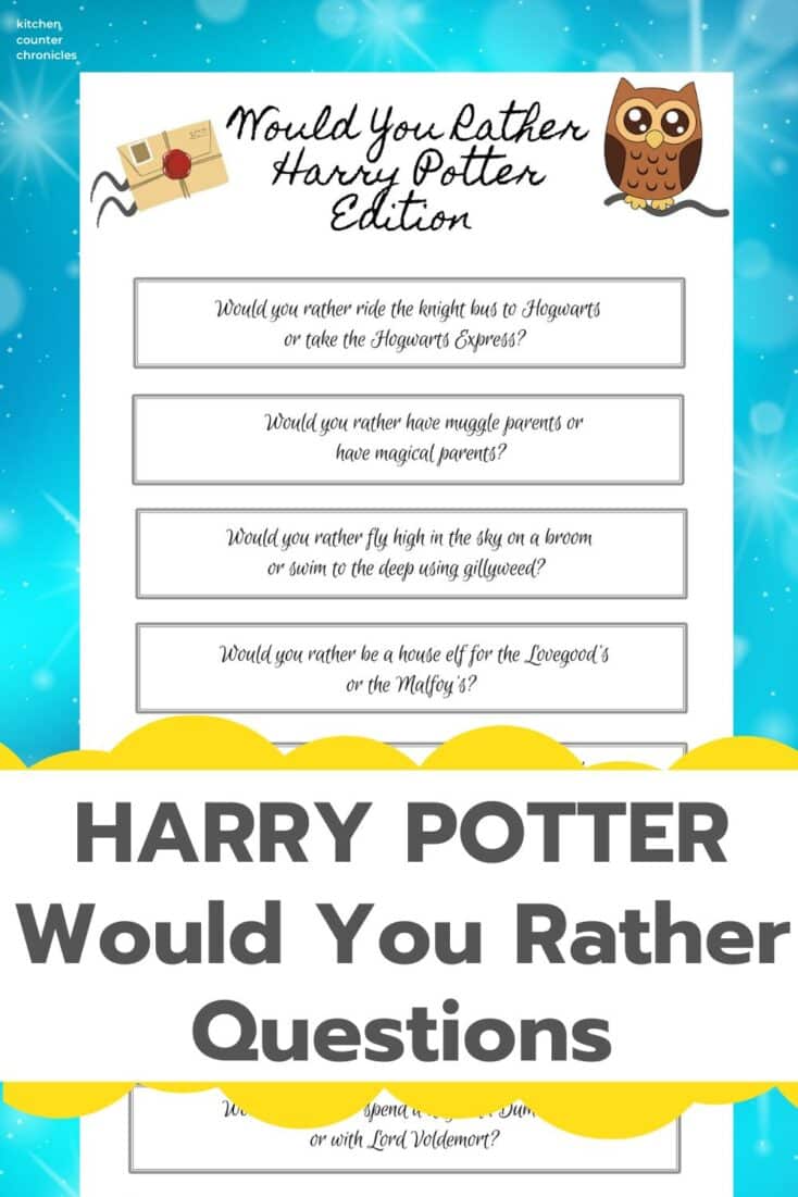 print out of harry potter would you rather questions for kids