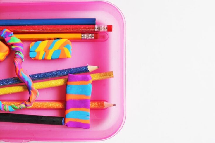 close up of colorful diy erasers