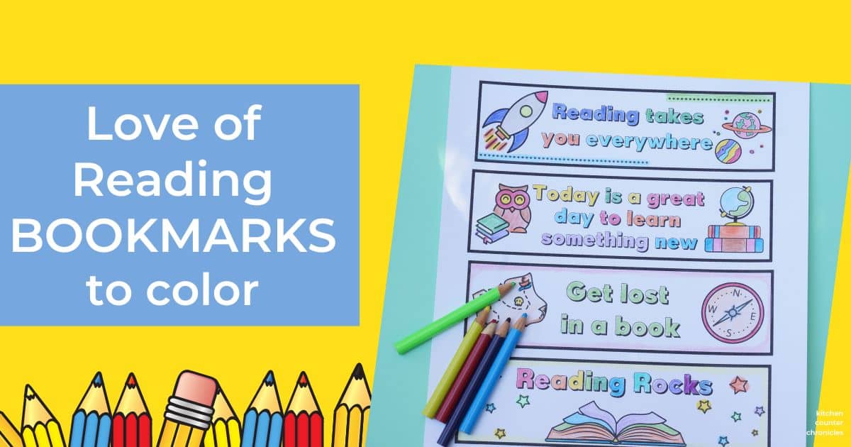 love of reading bookmarks for kids
