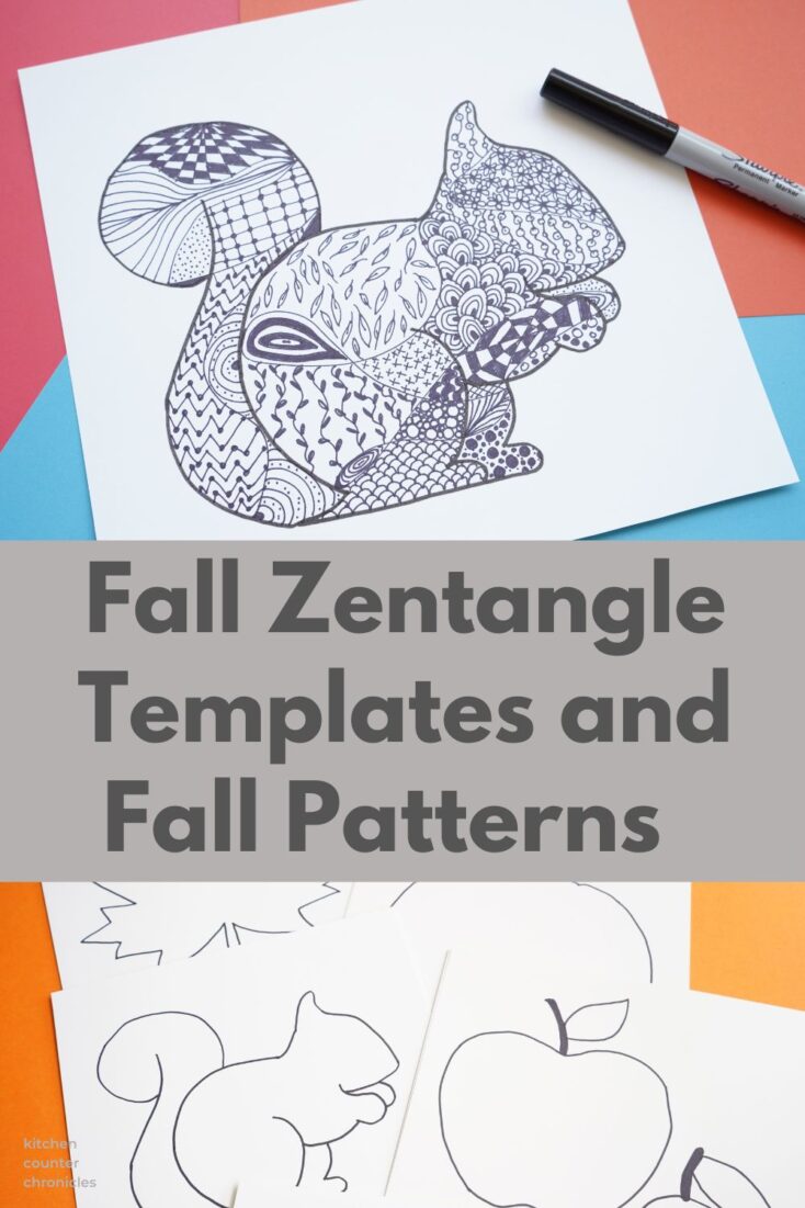 blank fall zentangle templates and fall zentangle patters with title