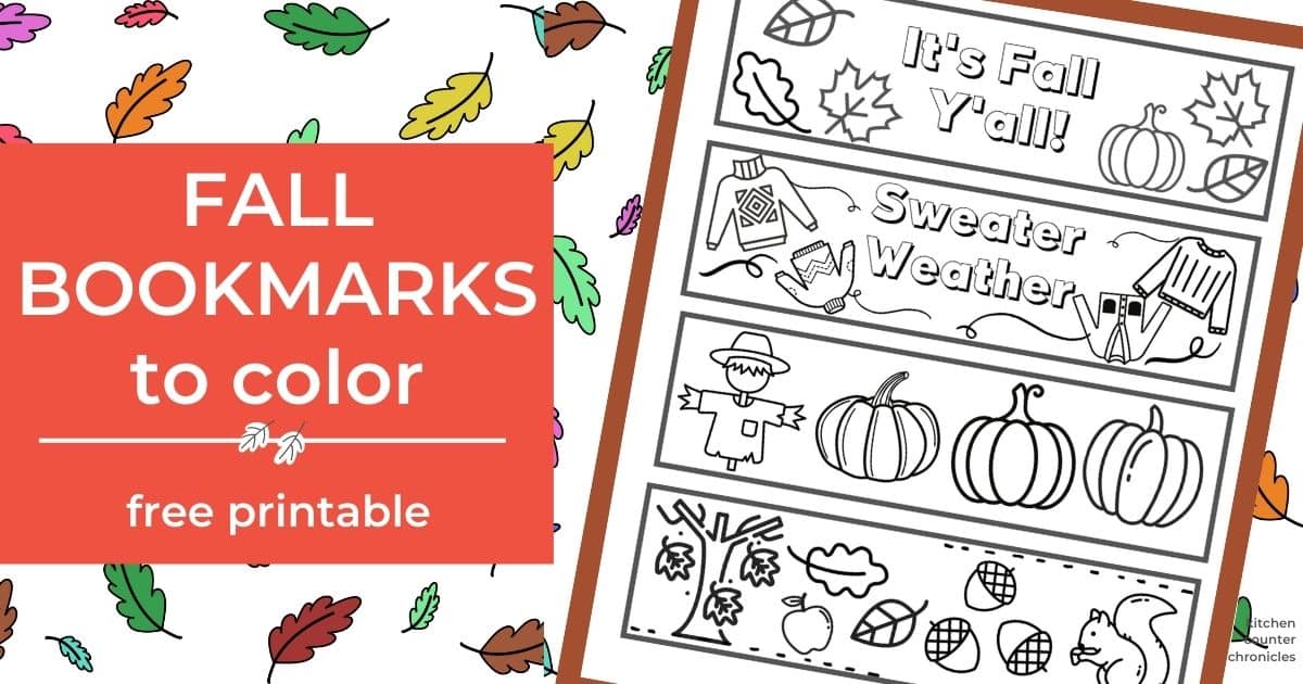 social image title fall bookmarks to color with printable and colourful fall leaves