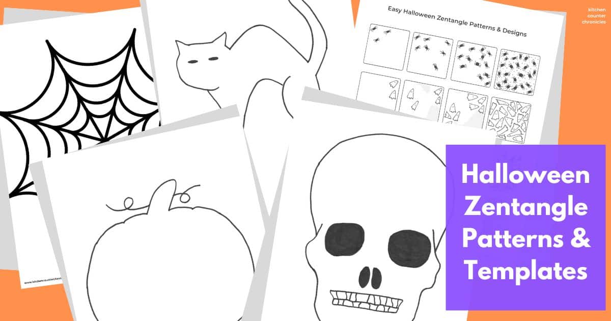 printable halloween zentangle patterns how-to and printable halloween zentangle templates social image