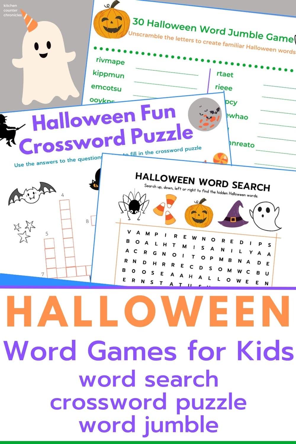 Kids word puzzle games - free printable