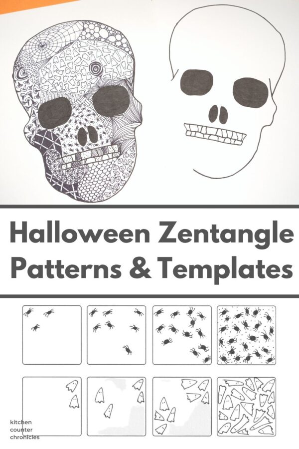Halloween Zentangle Patterns and Halloween Zentangle Templates