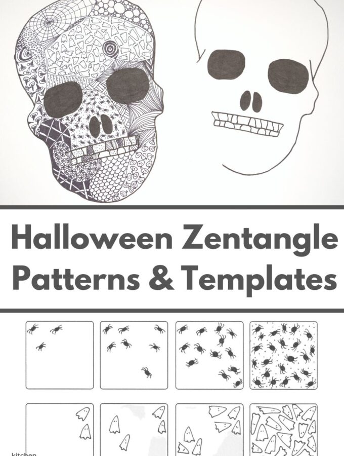 halloween zentangle patterns and halloween zentangle templates to draw inside with title