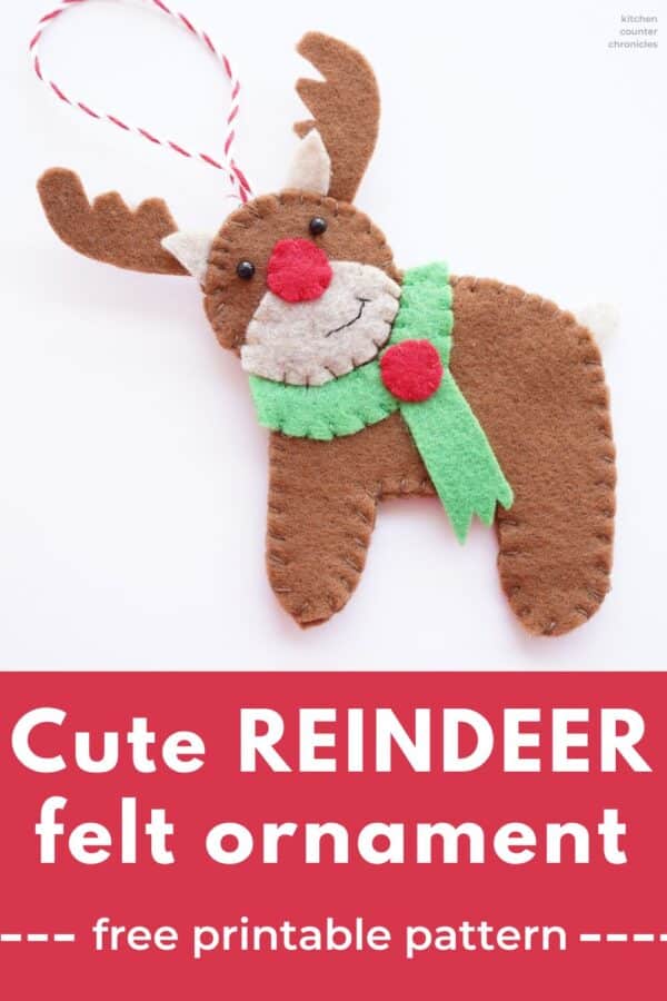 Cute DIY Felt Reindeer Ornament