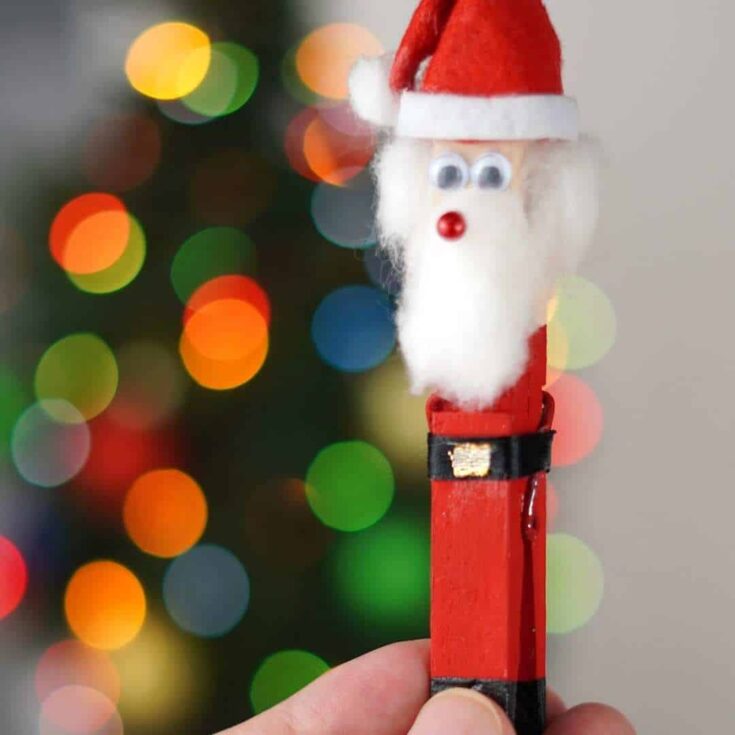 easy clothespin santa craft