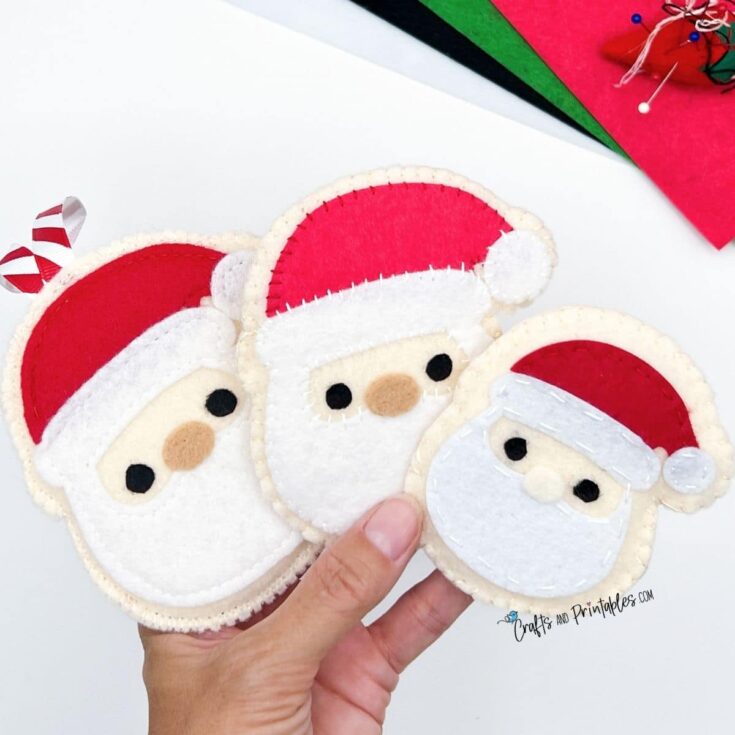 felt santa cookie ornaments