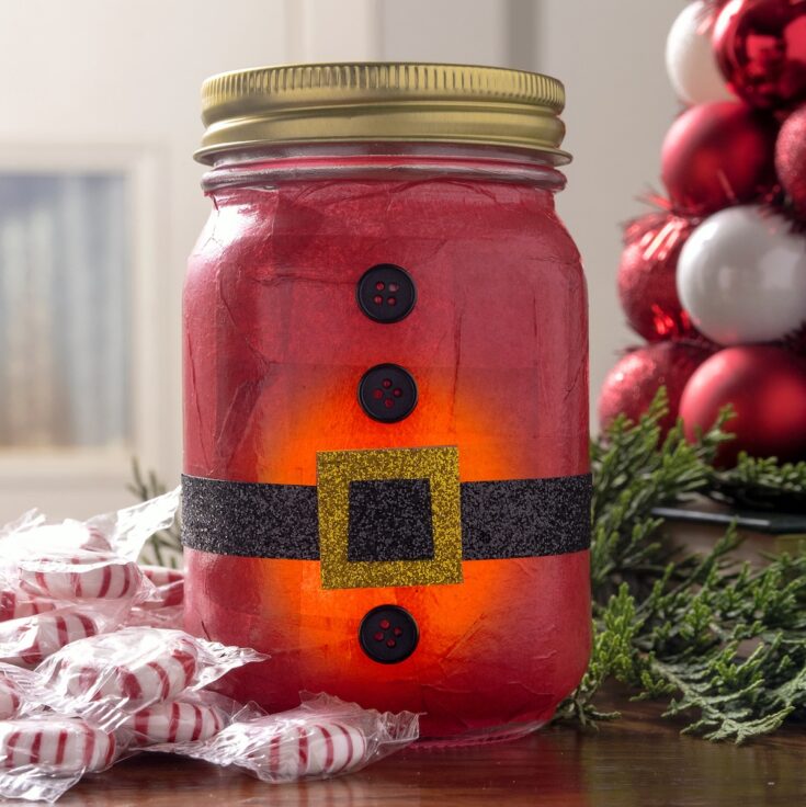 santa mason jar lantern craft