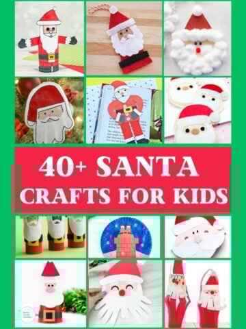 collage of cute santa claus crafts for kids social image
