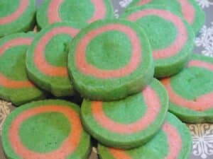 pile of bakes simple christmas ball cookies on plate