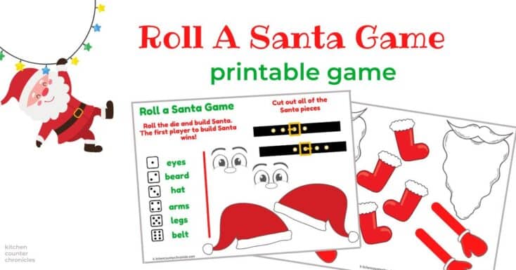 Roll-A-Santa-Game-printables-with-cute-Santa-in-the-corner-and-title