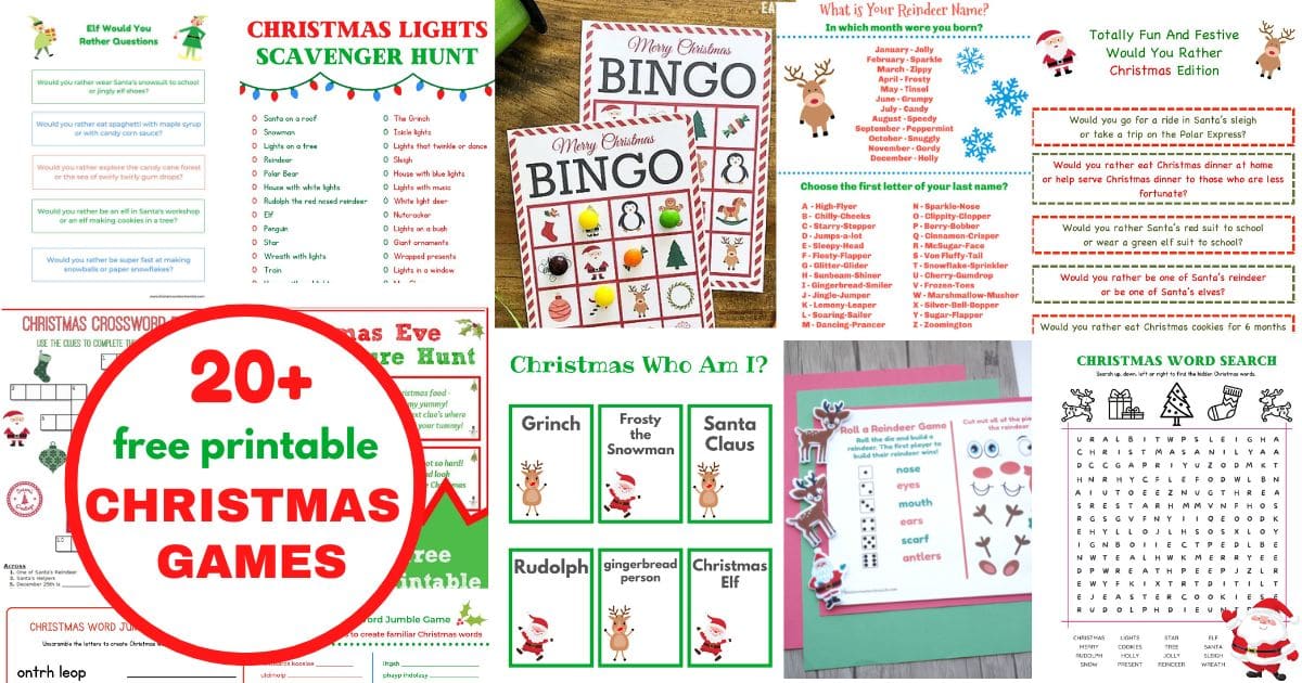 20+ Fun Christmas Games + a FREE Printable! - Fun Cheap or Free