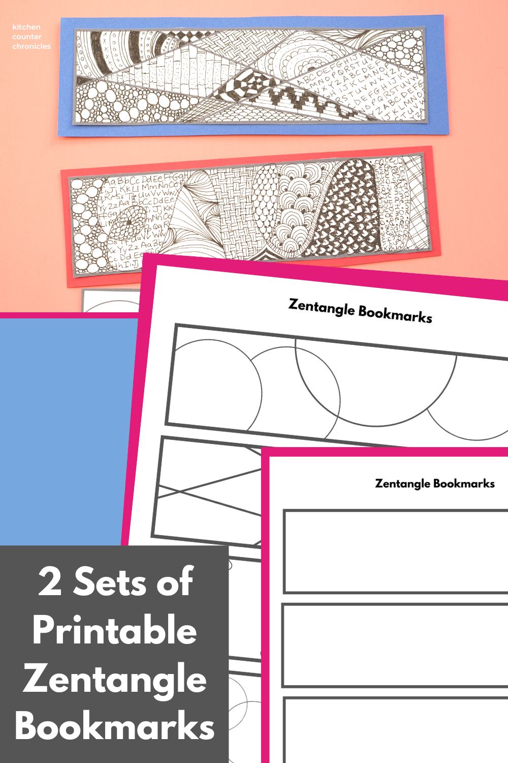 printable zentangle bookmarks pin with 2 sets of printable bookmarks