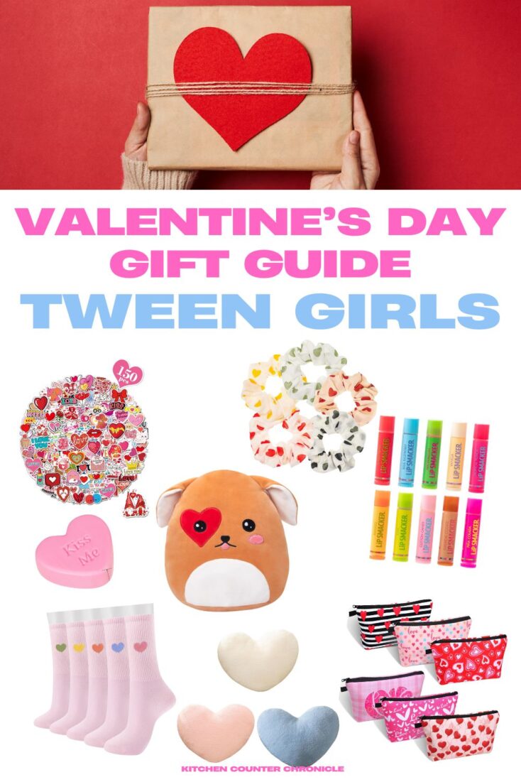 valentine's day gift guide for tween girls collage of gift ideas