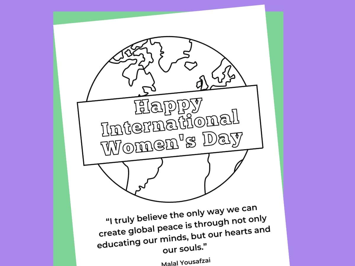 printable of malala quote coloring page for International women's day