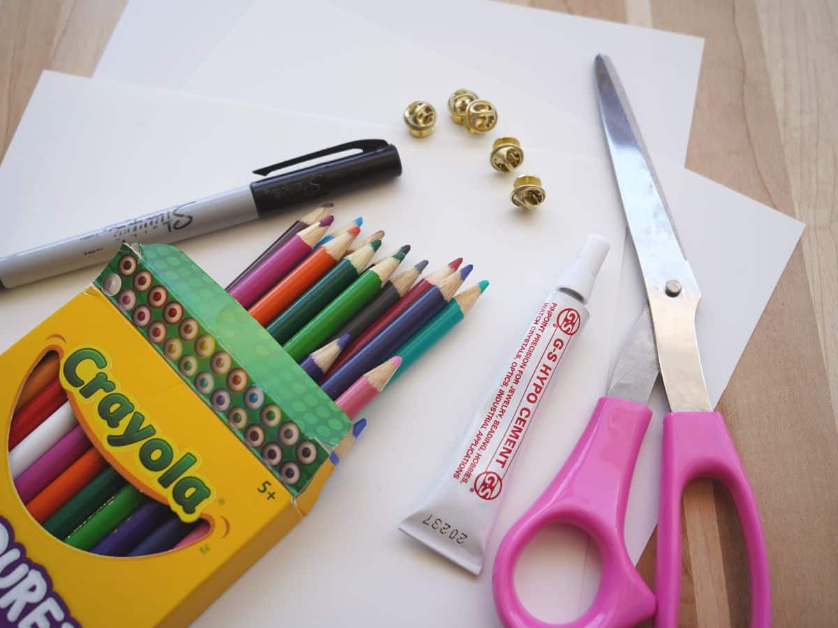 supplies to make womens history month pin
