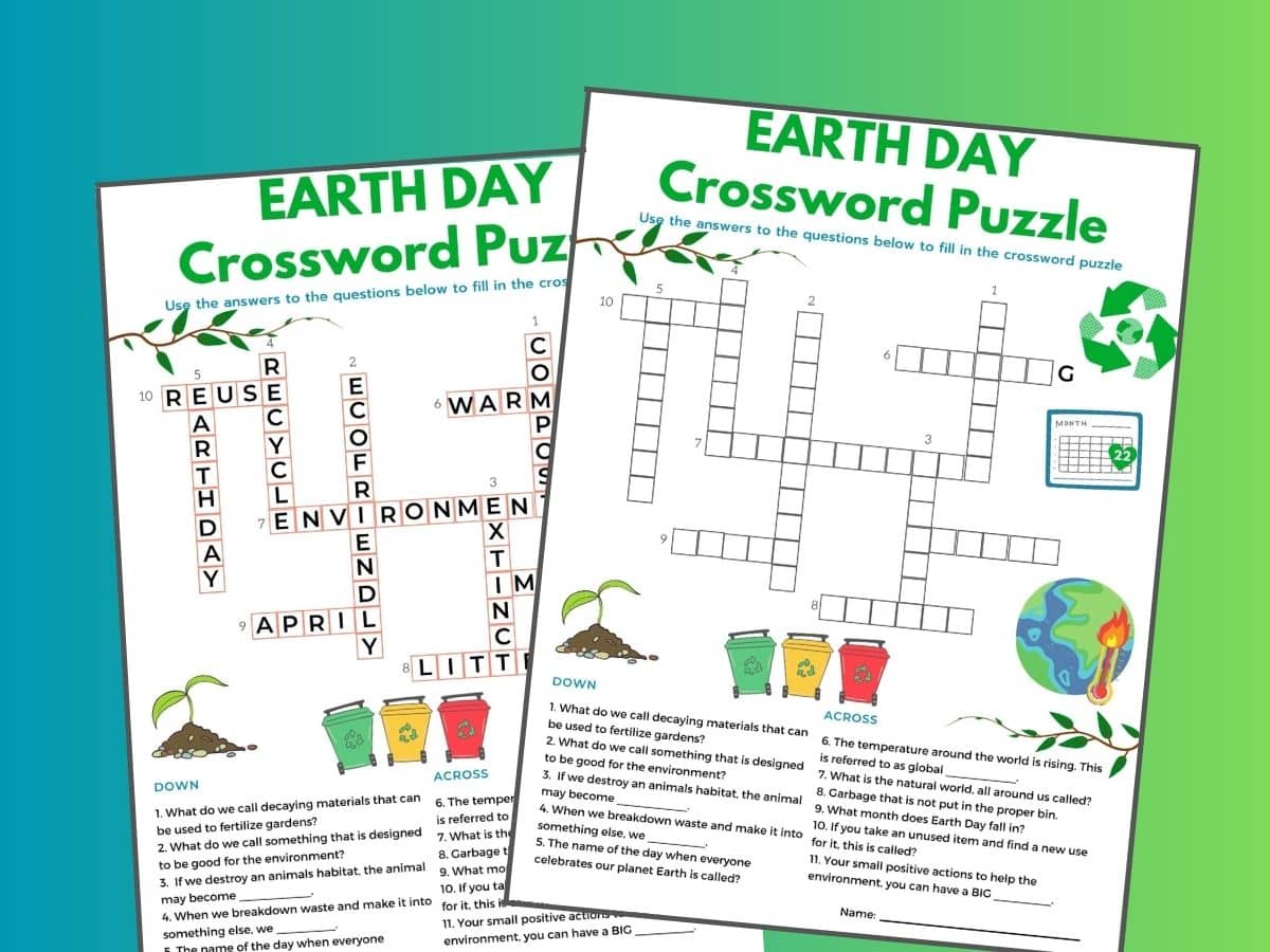 Printable Earth Day Word Scramble And Word Search