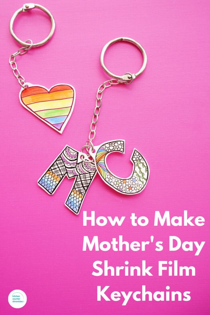 Learn how to Make Mother's Day Keychains with shrink film and zentangle designs. A super cool Mother's Day craft for tweens and teens to make.