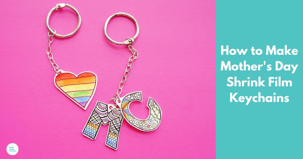 How to Make Mother's Day Keychains with shrink film and zentangle designs social image