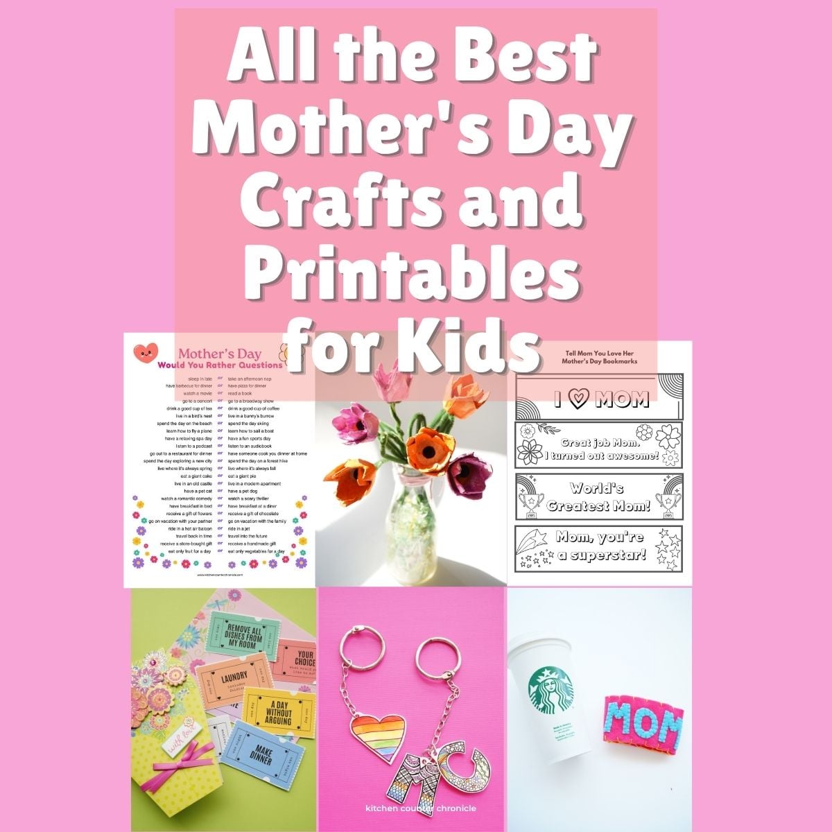 featured image for mother's day ideas round up of crafts and activities