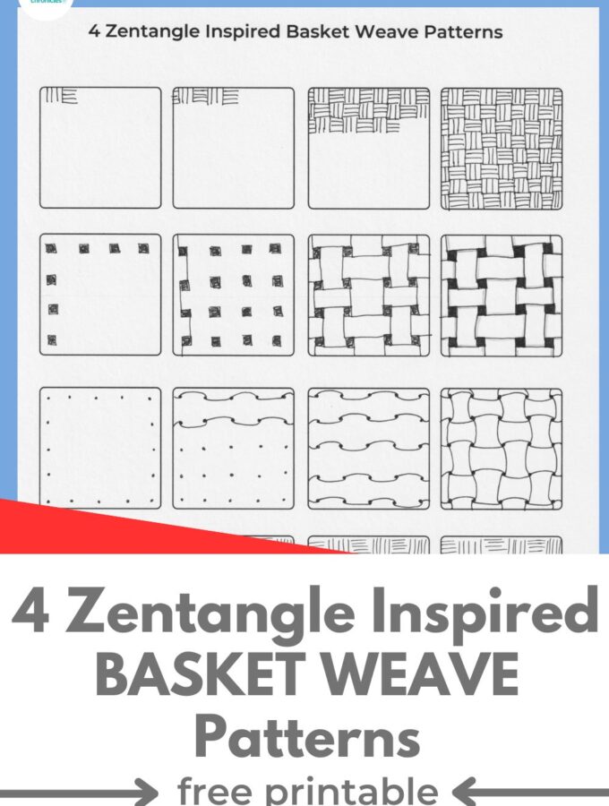 4 zentangle inspired basket weave patterns free printable title with print out of patterns