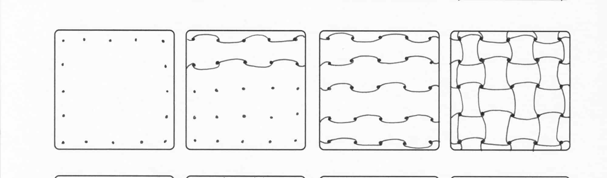 another zentangle-inspired basket weave pattern for beginners with curved lines